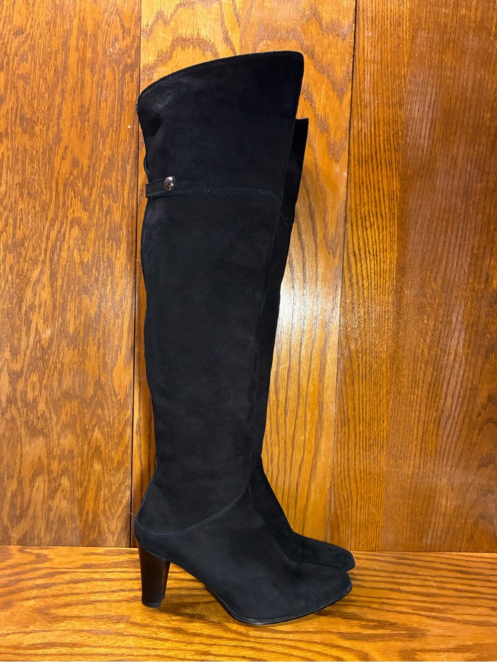 Nalini Italy Made Over-the-Knee Pointed Toe Black Suede Boots EU 38.5 US 8-8.5